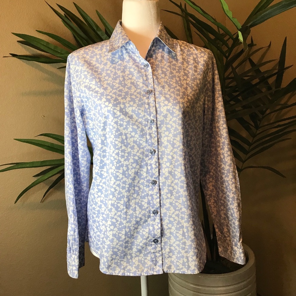 ORVIS Hearts Print Button Down Shirt -100% Cotton - Picture 3 of 16